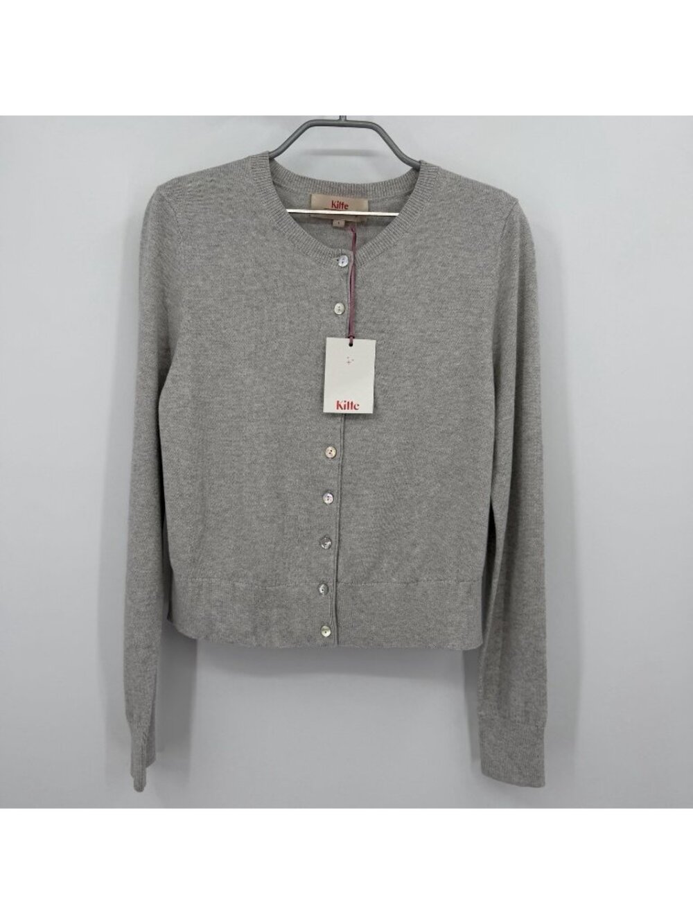 Kilte Collection Carrie Cardigan Sweater Heather Grey size 1/S Cotton-Cashmere